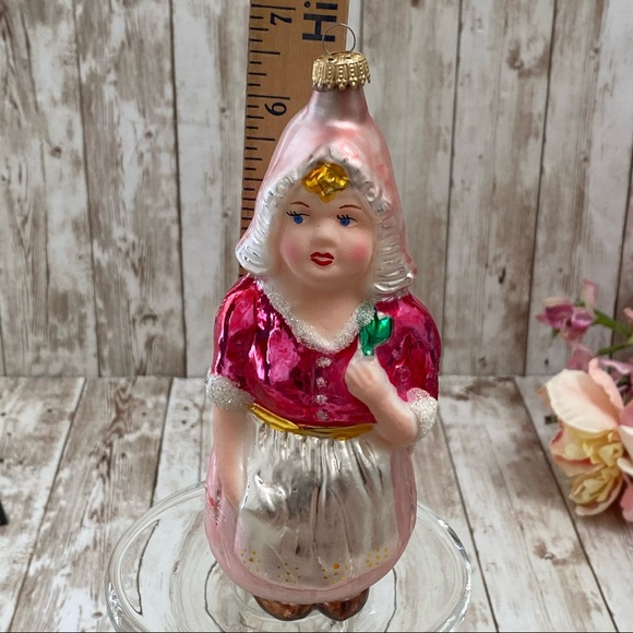 Vintage LAUSCHA GLAS German Girl Mercury Glass Large Ornament - Picture 4 of 12